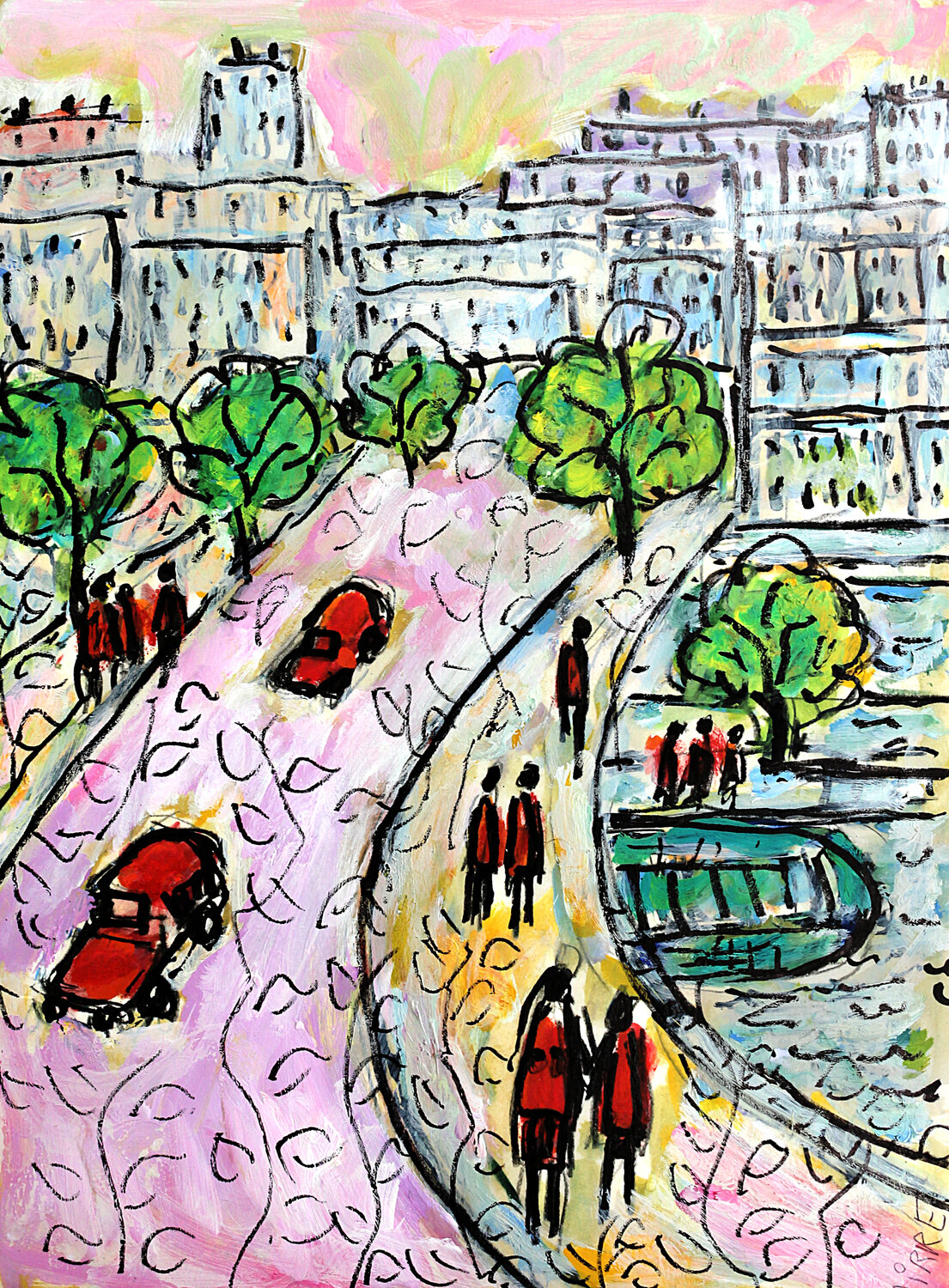 Seine et berges Jean Mirre Origineel schilderij te koop