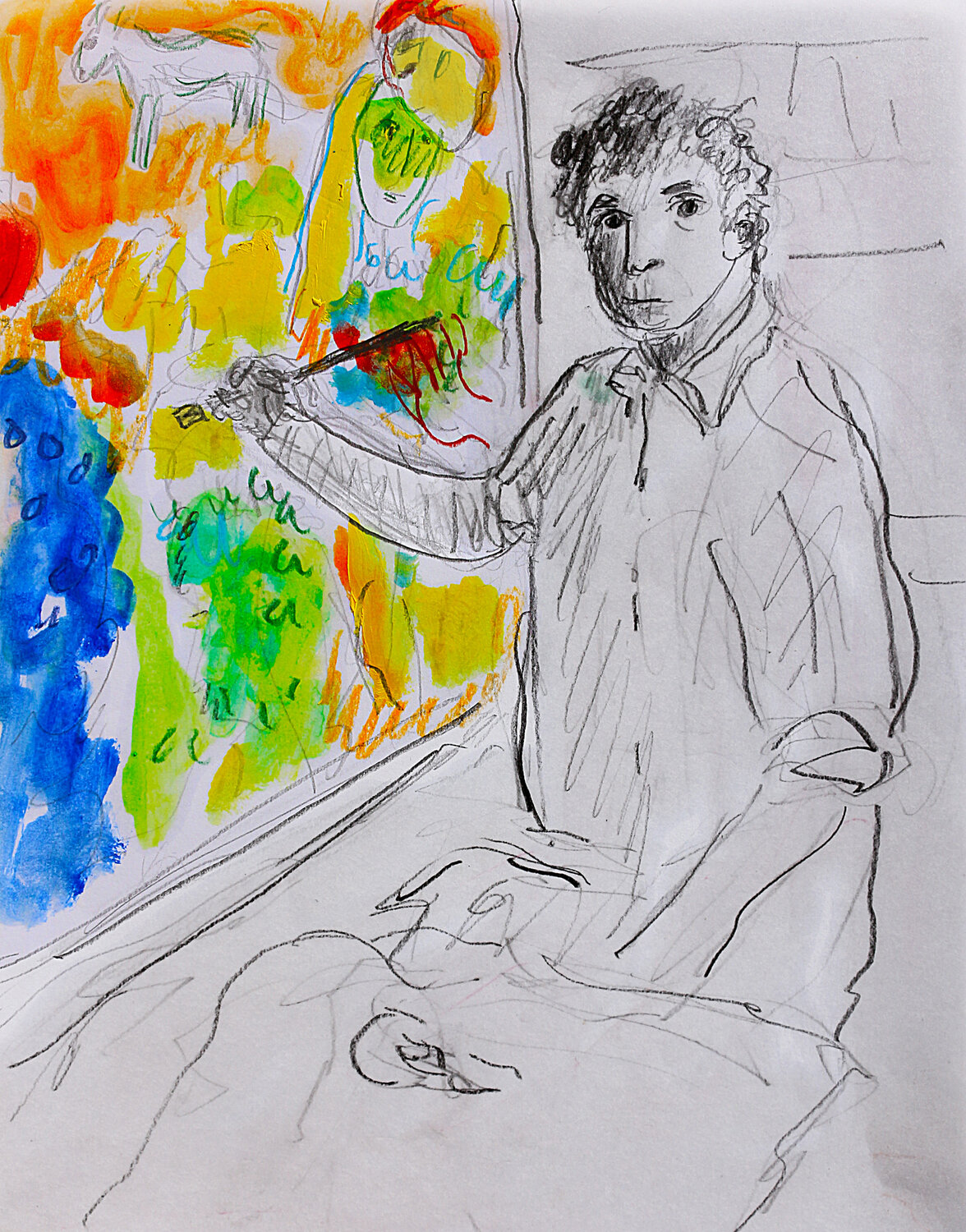 Chagall peignant Jean Mirre