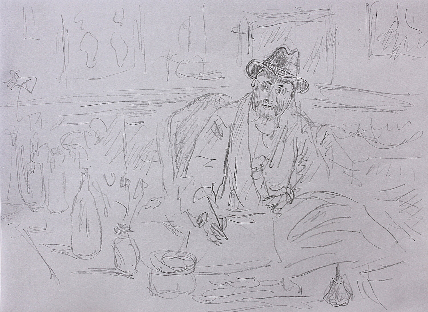 exMatisse dessinant une fleur Jean Mirre