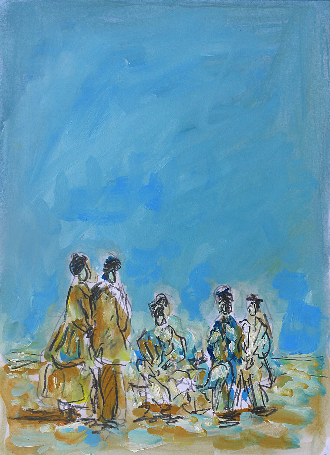 Plage d'antan  SOLD Jean Mirre
