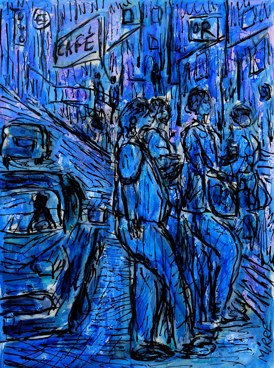 Visite du marais Jean Mirre Origineel schilderij te koop