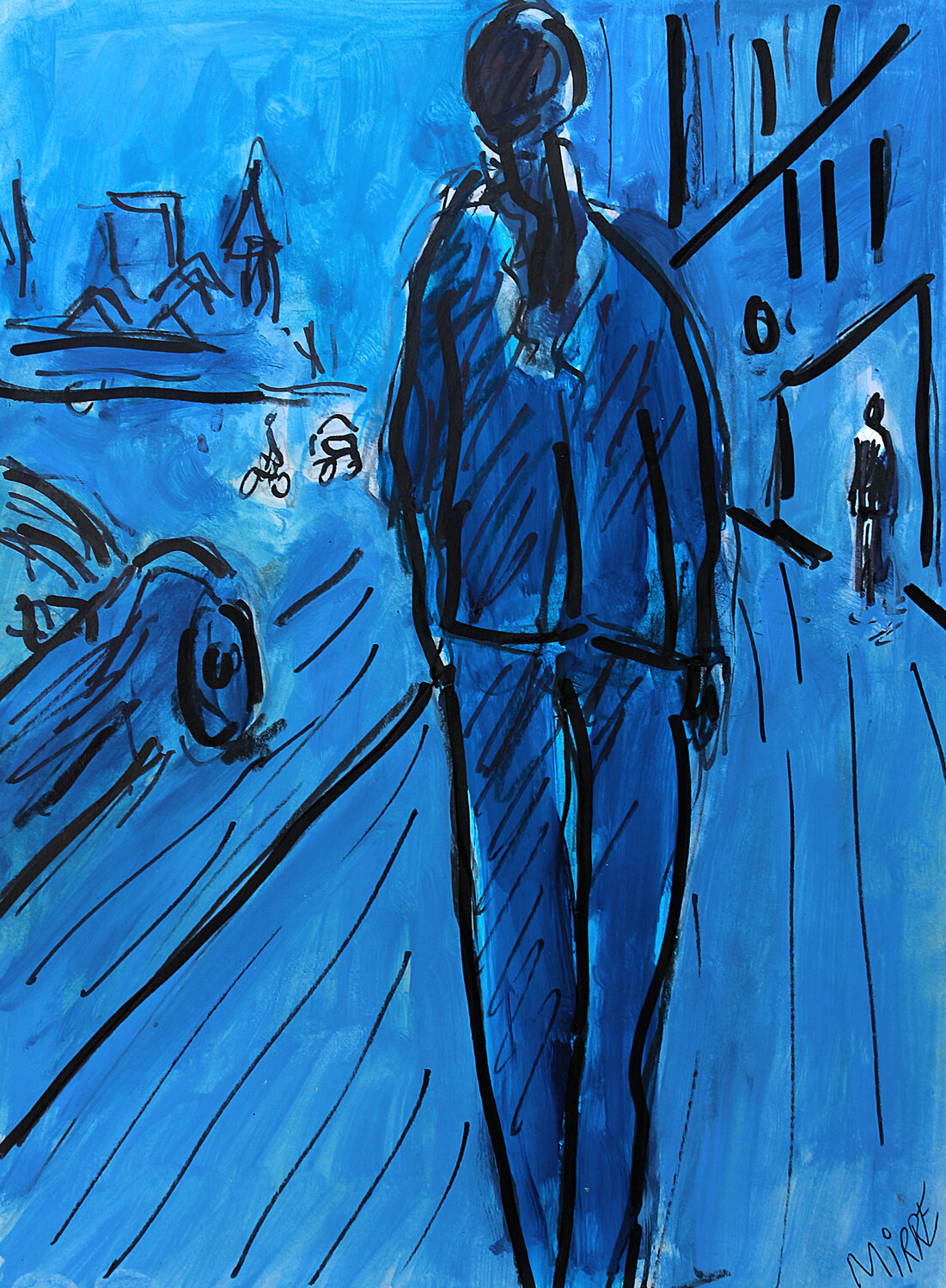 Blue Street Jean Mirre Dipinto originale in vendita
