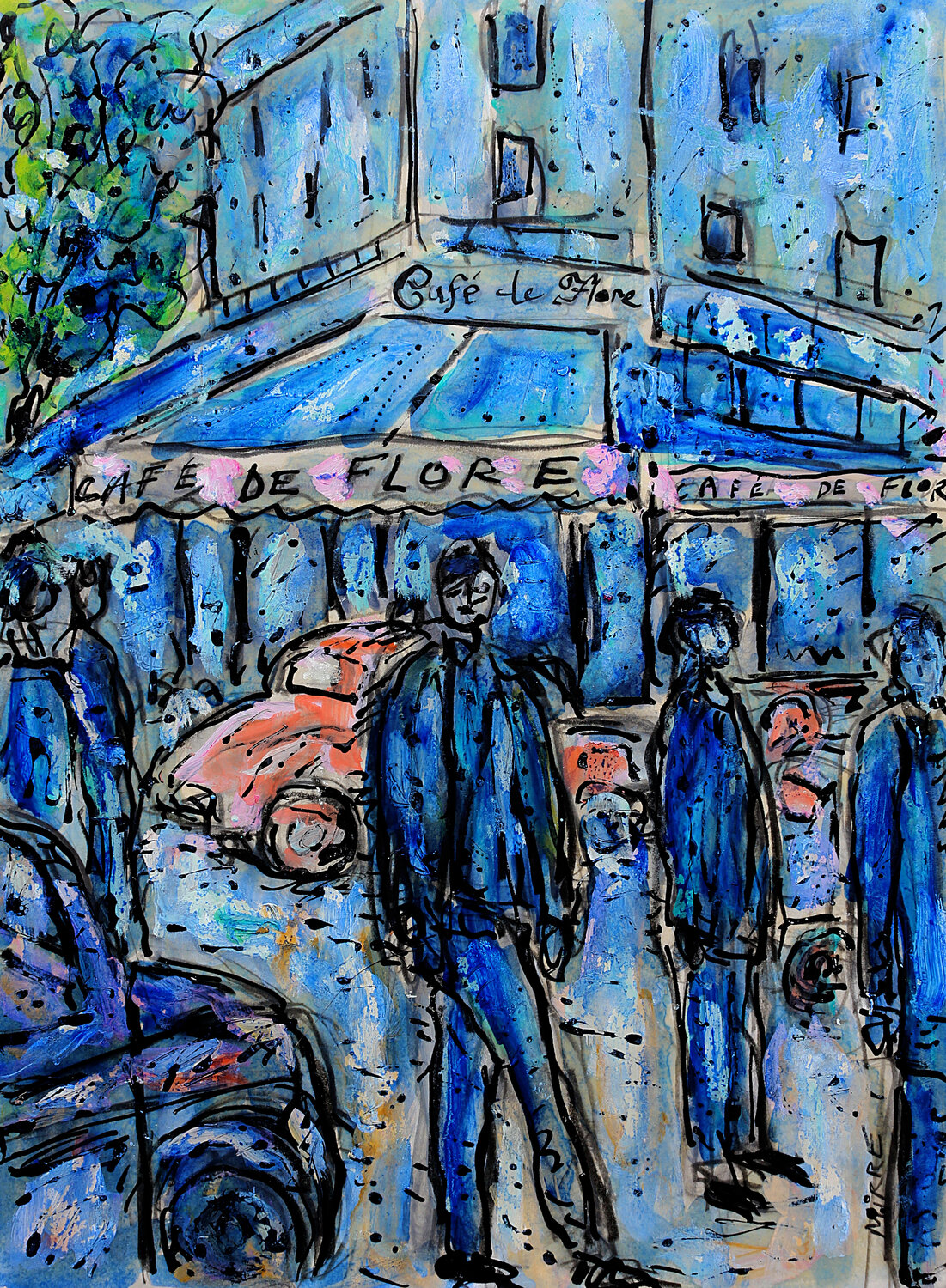Le Flore Jean Mirre Peinture originale à vendre