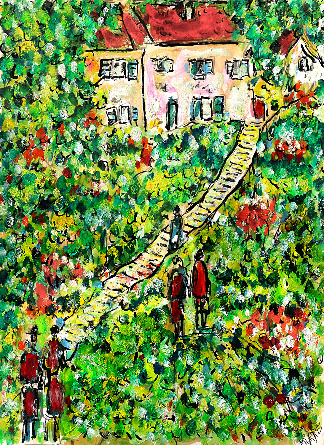 Escaliers Jean Mirre Original painting for sale