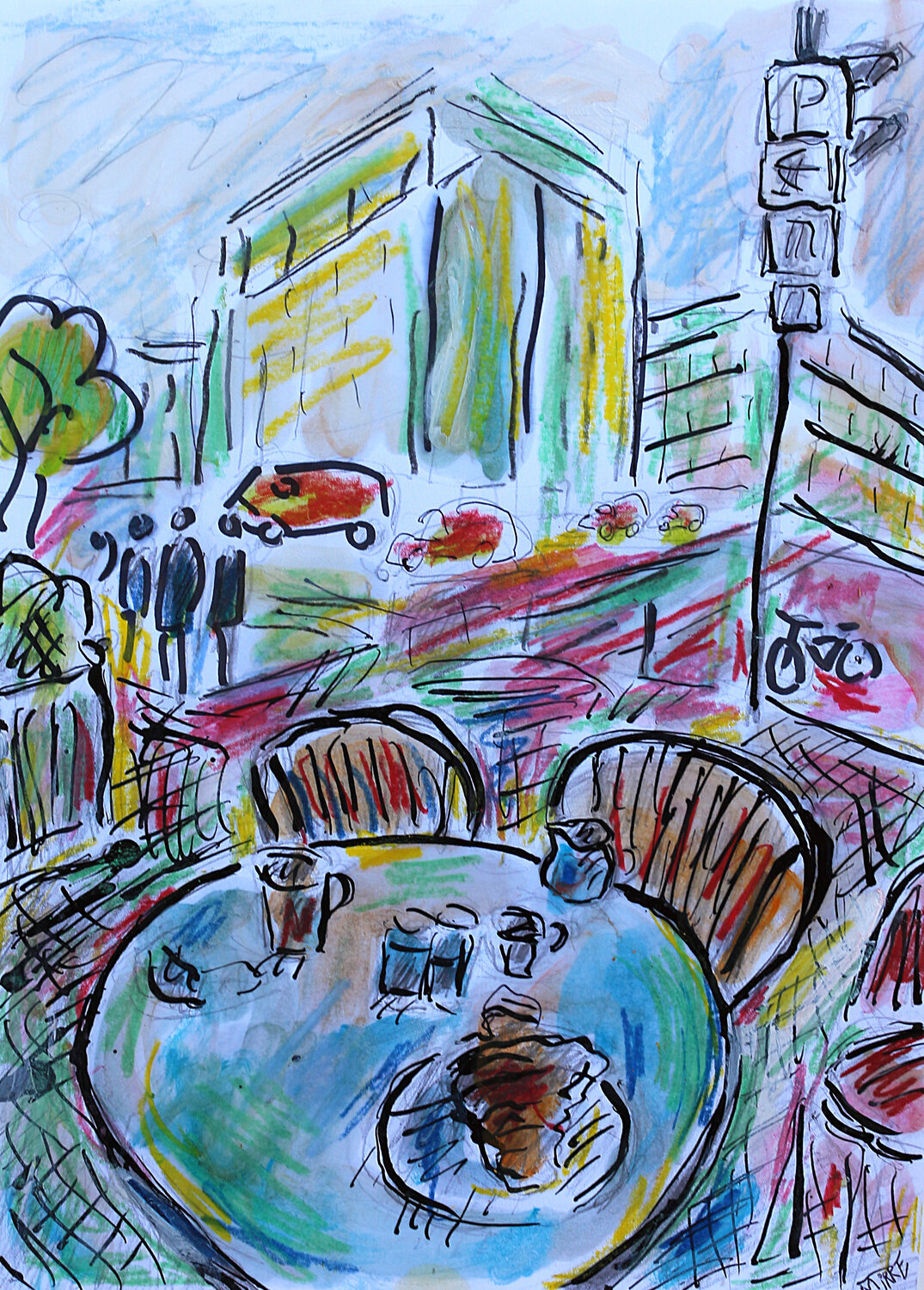 Table de café Jean Mirre Original painting for sale