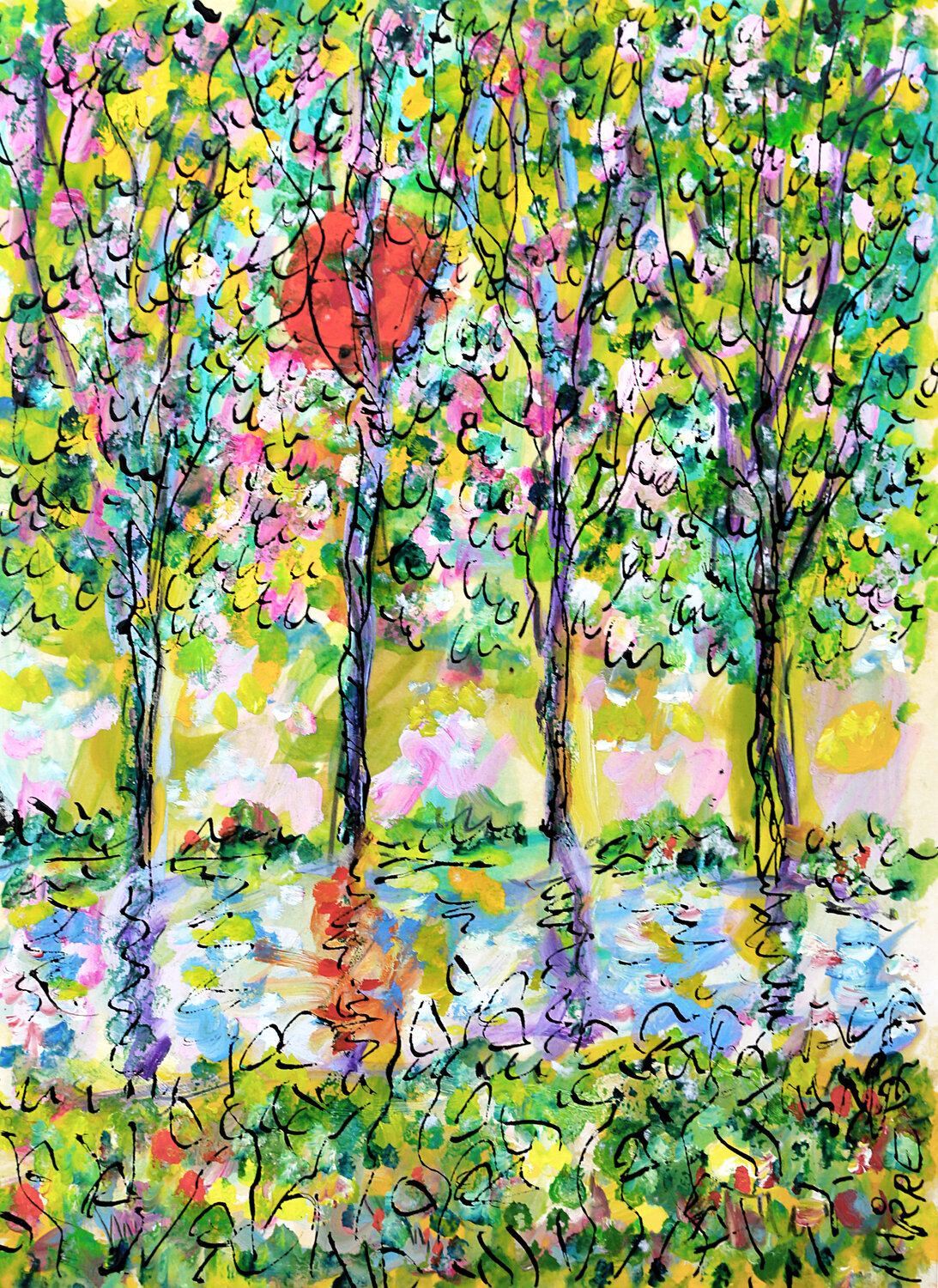 Plan d'eau Jean Mirre Original painting for sale