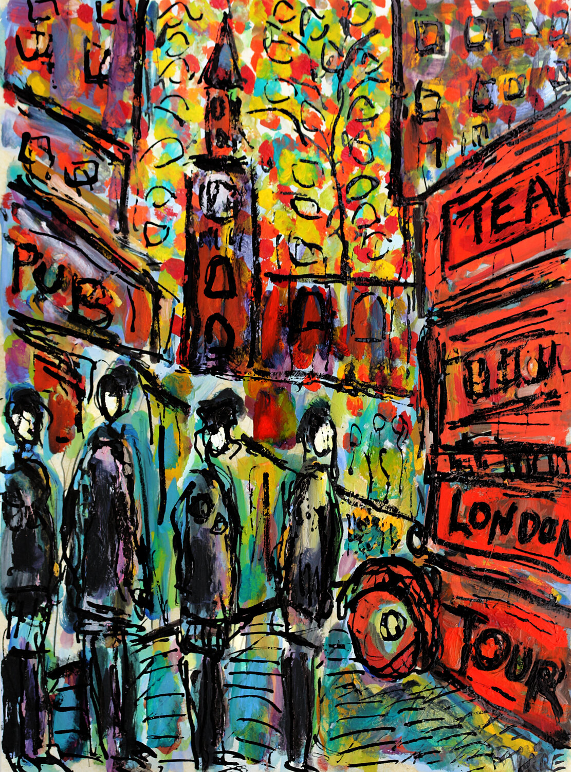 London Tour Jean Mirre Pintura original en venta