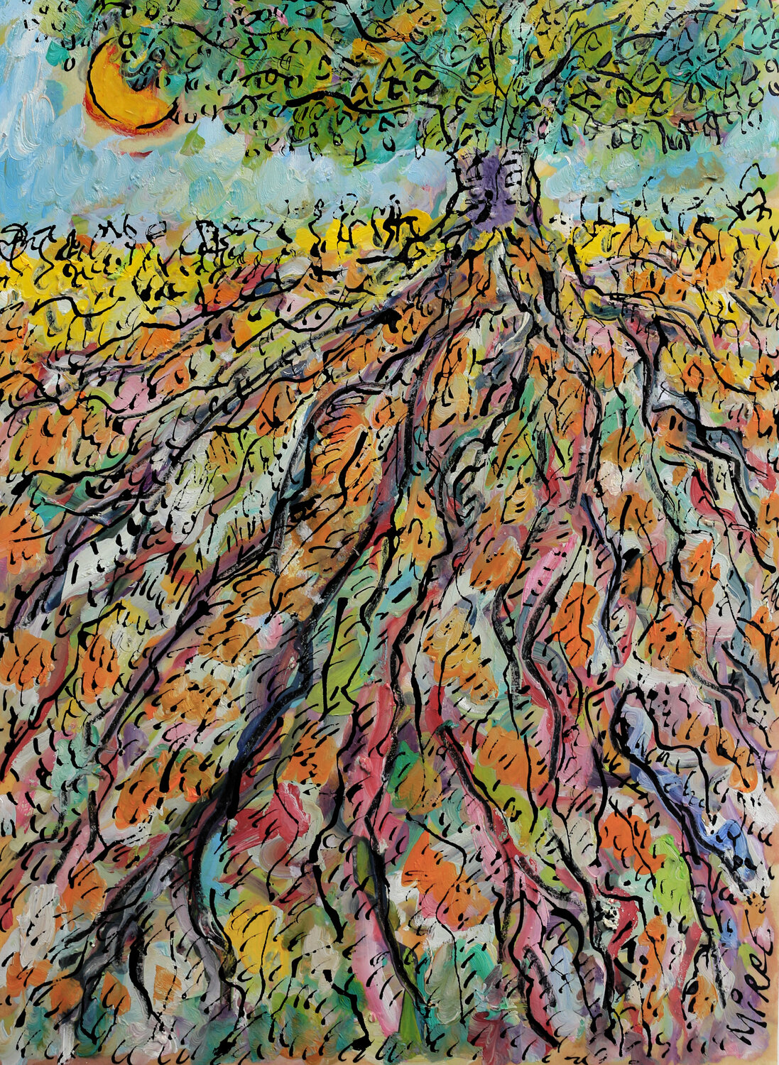 Racines et ailes Jean Mirre Original painting for sale