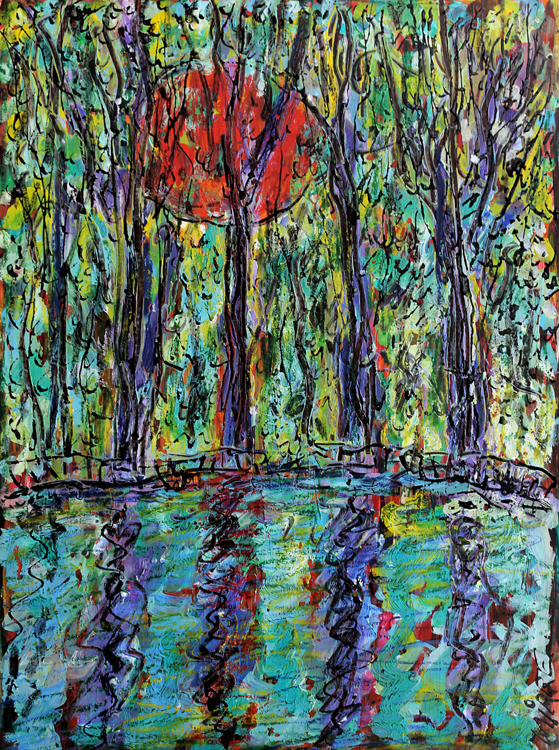 Musique du soir Jean Mirre Origineel schilderij te koop