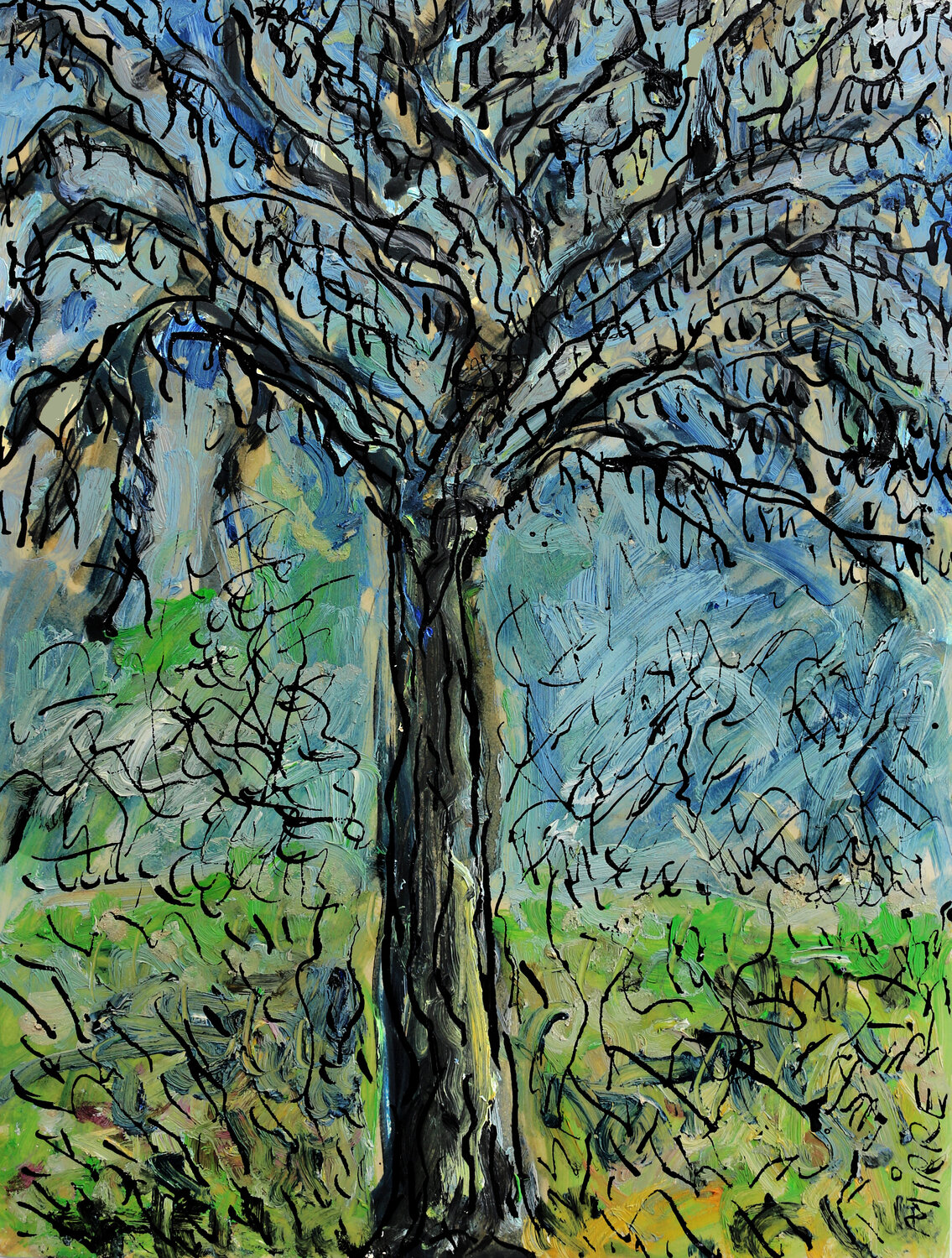 Winter growth Jean Mirre Originalgemälde zu verkaufen
