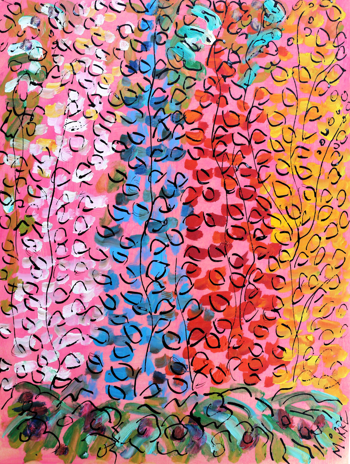 Lupins Jean Mirre Original painting for sale