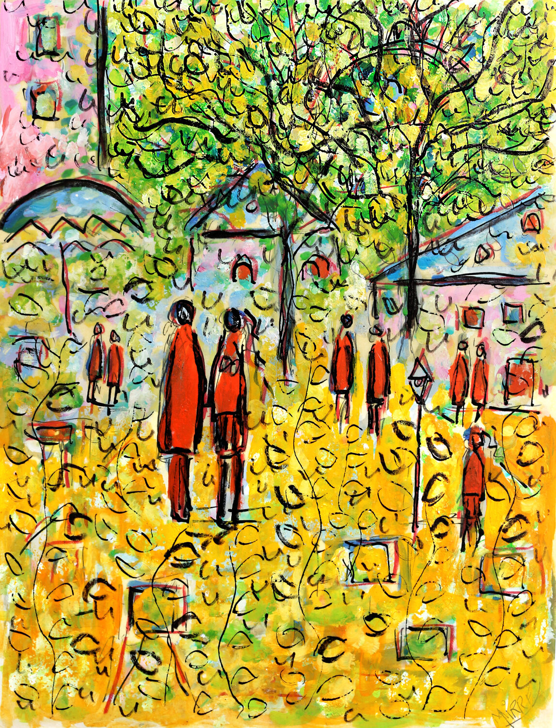 Sérénade amoureuse Jean Mirre Original painting for sale