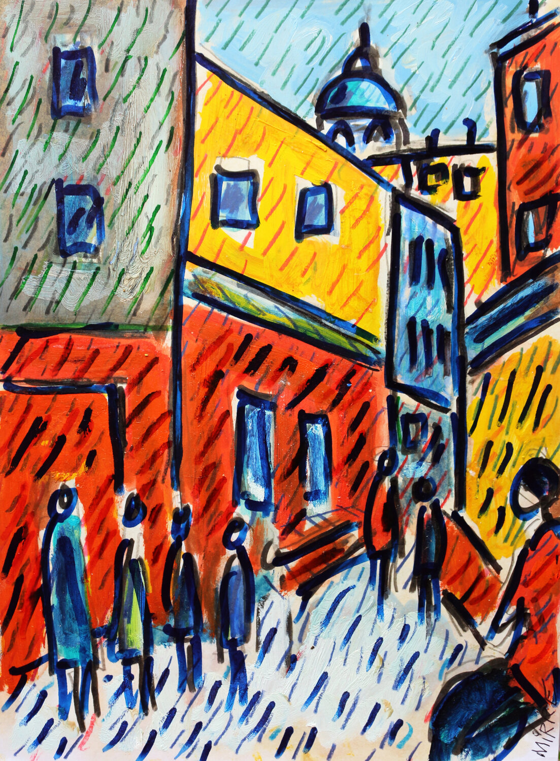 Le nouveau Consulat Jean Mirre Original painting for sale