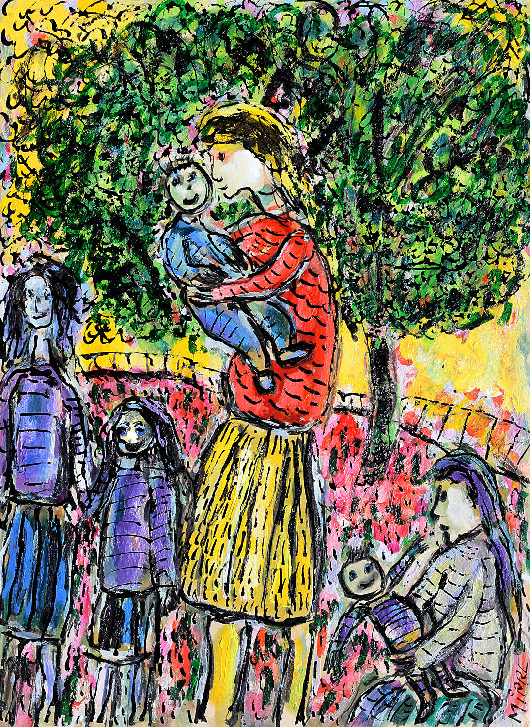 Hymne à la vie Jean Mirre Pintura original en venta