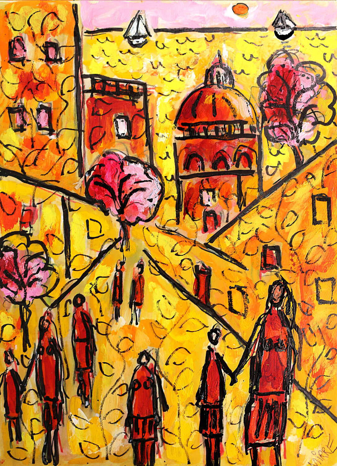 Cinémascope Jean Mirre Original painting for sale