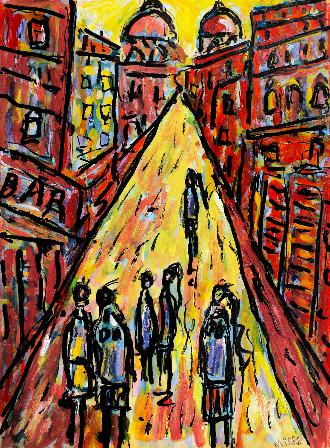 Rue Jadis Jean Mirre Peinture originale à vendre