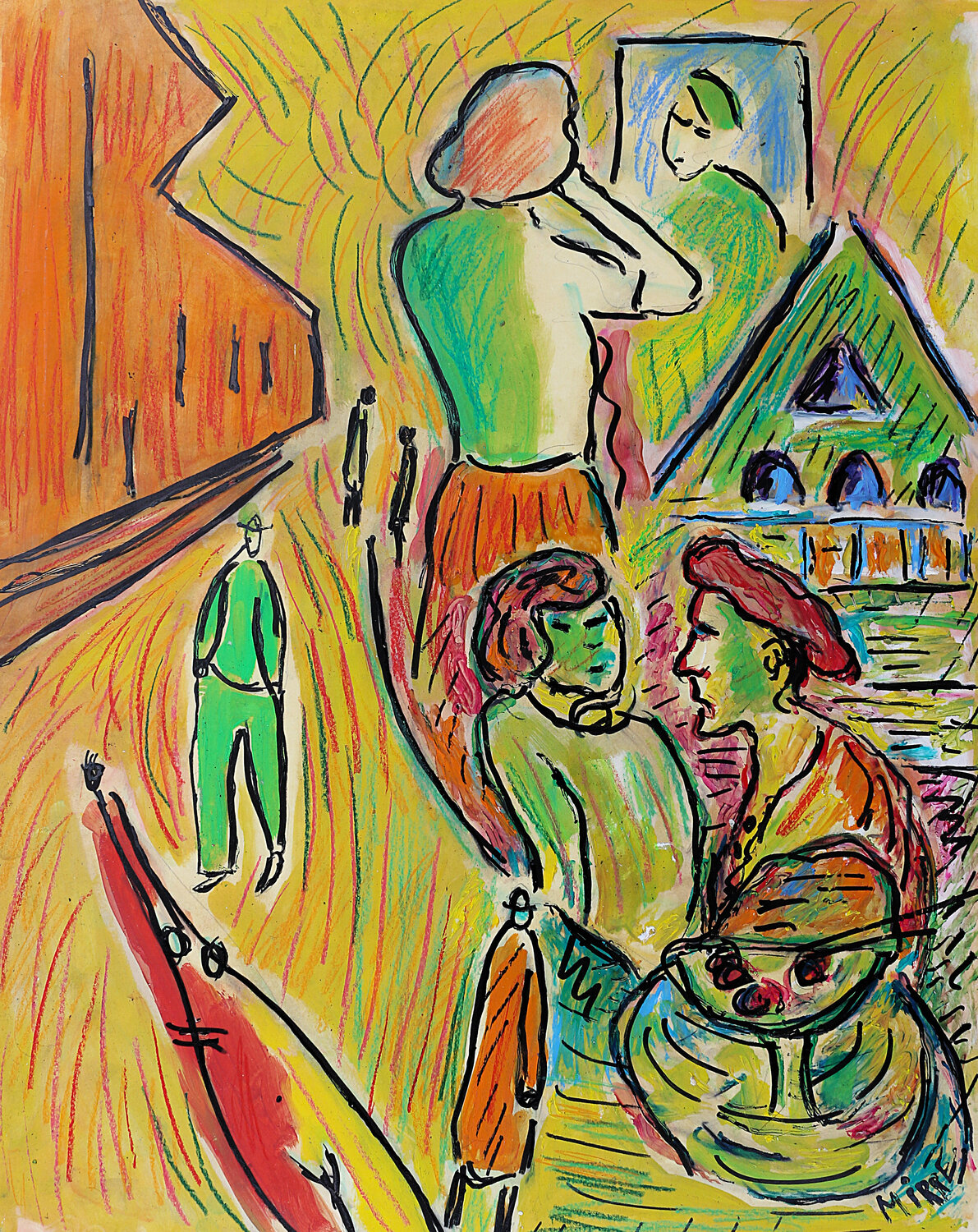 Mirror Jean Mirre Original painting for sale