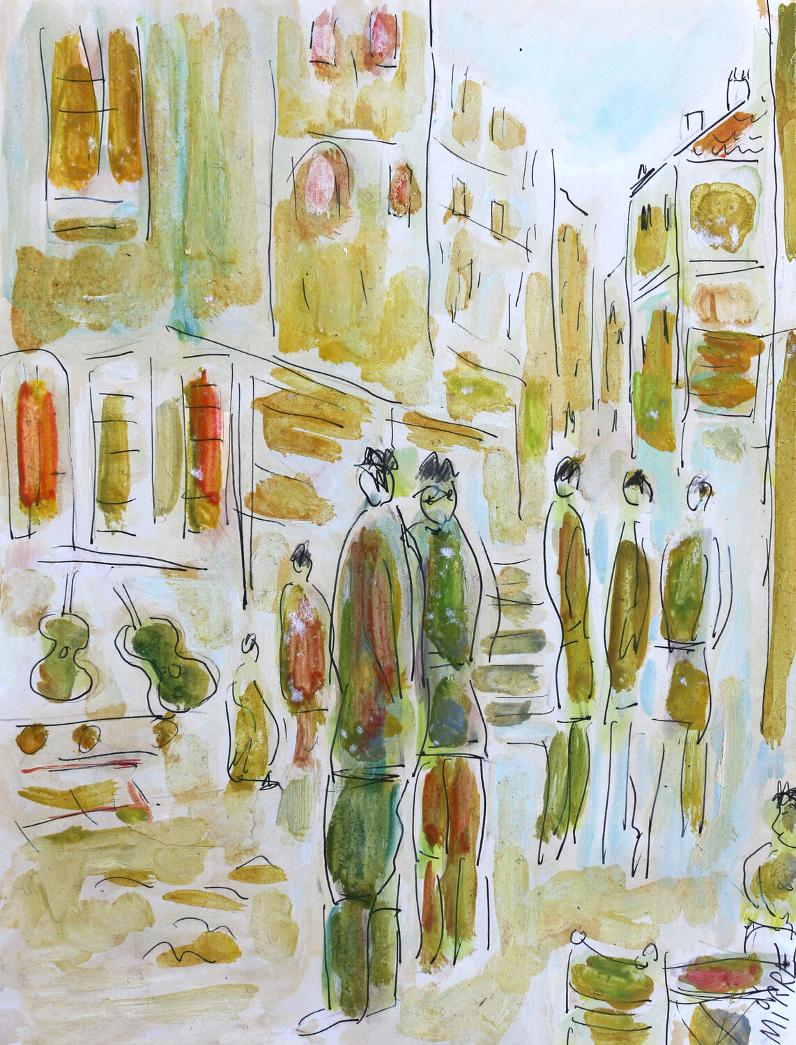 Rue dans le midi (d'après Dufy) Jean Mirre Originalgemälde zu verkaufen