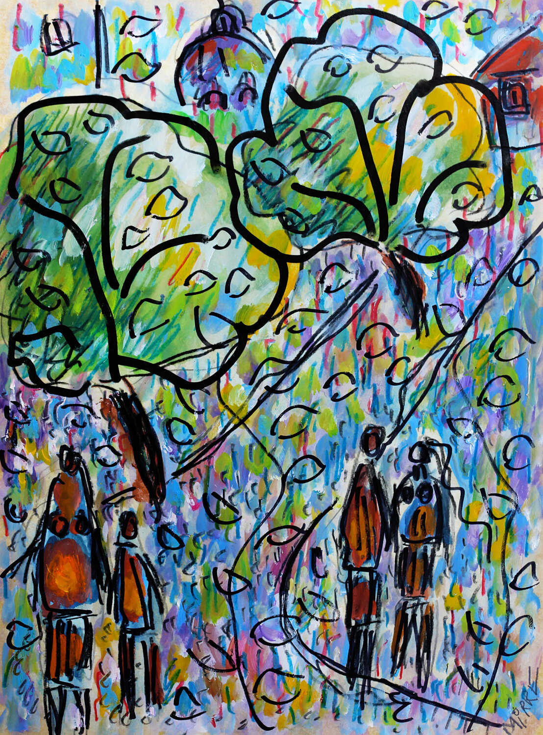 Mères et filles Jean Mirre Original painting for sale