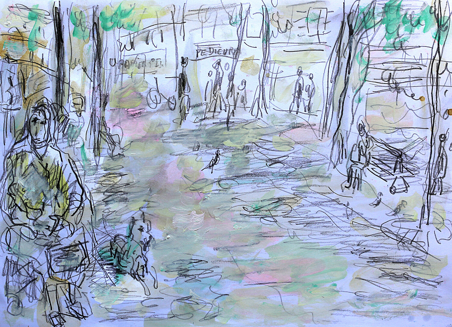 Abbesses Pédicure Jean Mirre Original painting for sale