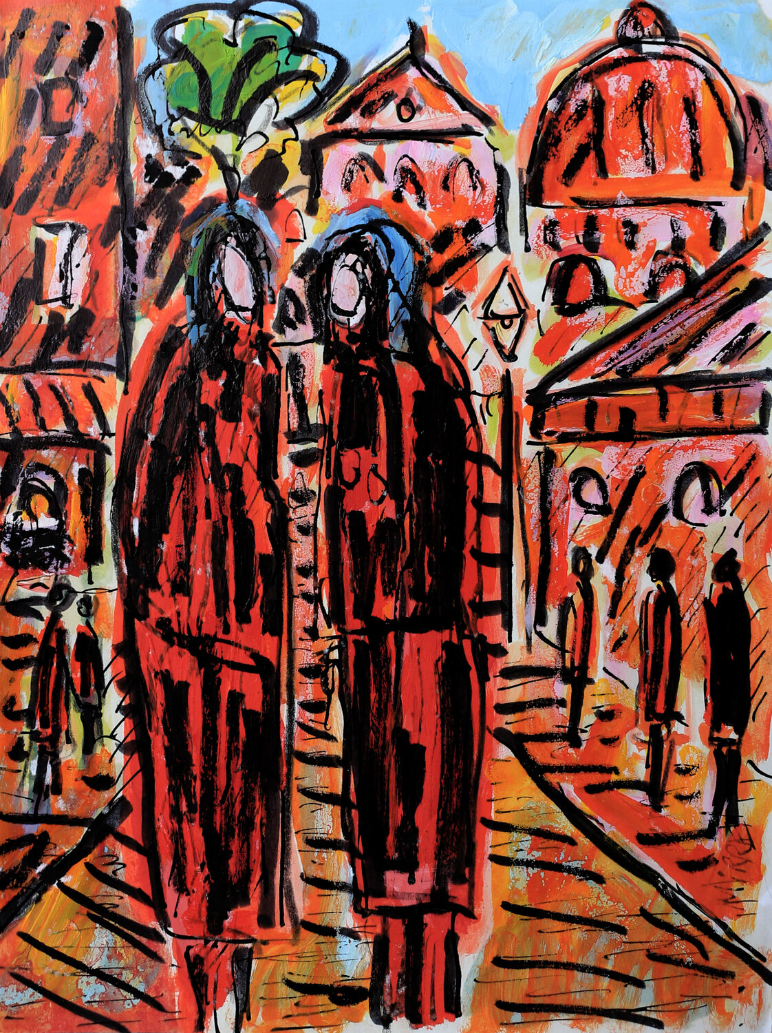 Pilgrims Jean Mirre Dipinto originale in vendita