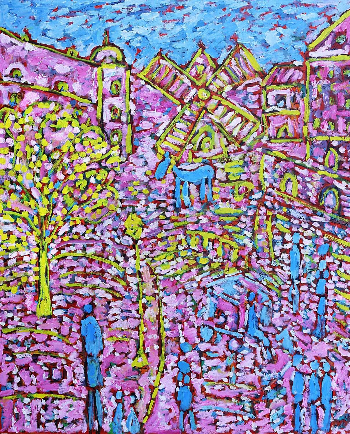 Grand moulin Jean Mirre Original painting for sale