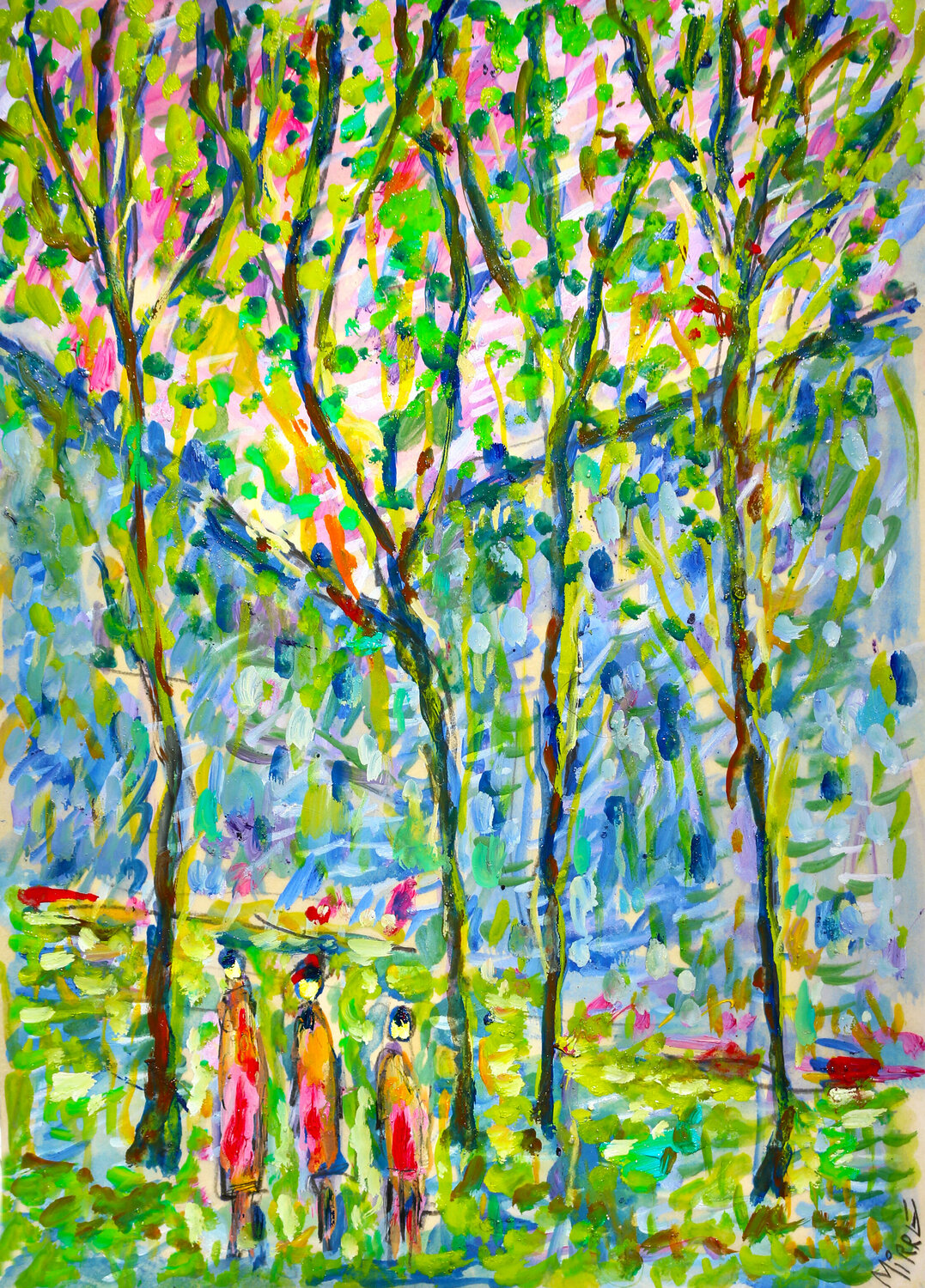 Amies sous les arbres Jean Mirre