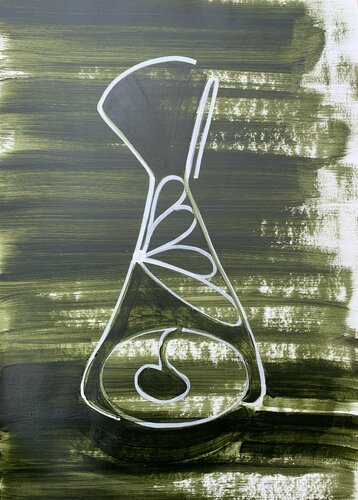 Vivid Green Vase Series #1 by Netka Croonenborghs, 紙面作品 for Sale on Singulart