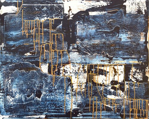 Indigo Gold Dripping Netka Croonenborghs