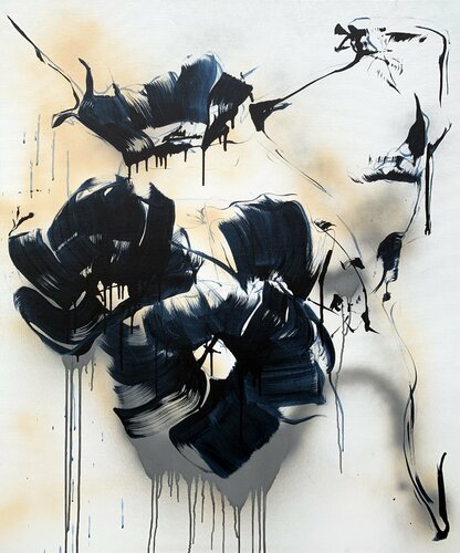 Blue Impression This Evening van Netka Croonenborghs, Schilderij te koop op Singulart