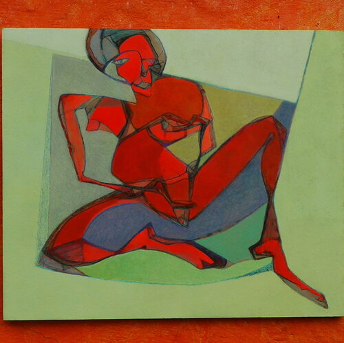 Schaukelnde Frau van Thomas Reich, Schilderij te koop op Singulart