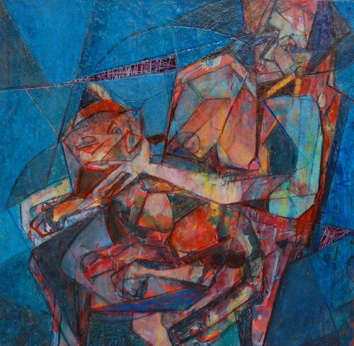 Dame mit Hündchen van Thomas Reich, Schilderij te koop op Singulart