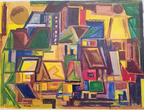Housing Scheme. Permanent Collection of National gallery of Victoria Melbourne von Raja Segar, Malerei kaufen auf Singulart