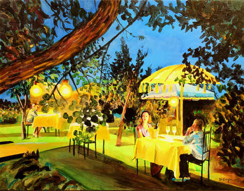 Cena in giardino di Marco Ronga, Pittura in vendita su Singulart