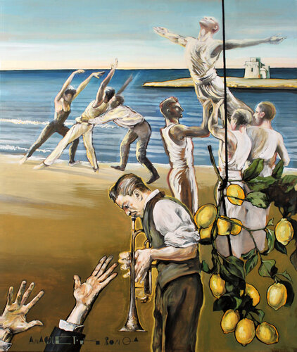 Coreografia in riva al mare (Pannello B di un dittico) de Marco Ronga, Pintura a la venta en Singulart