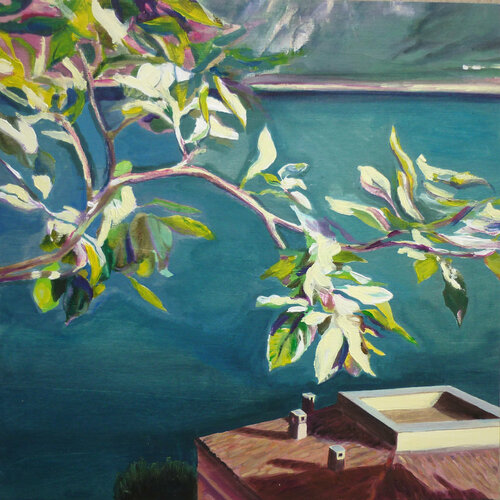 Albero di limoni a Limone sul Garda di Marco Ronga, Pittura in vendita su Singulart