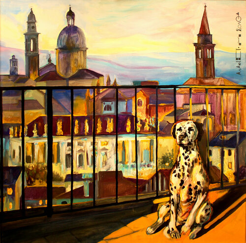Vicenza. Dalmata. van Marco Ronga, Schilderij te koop op Singulart