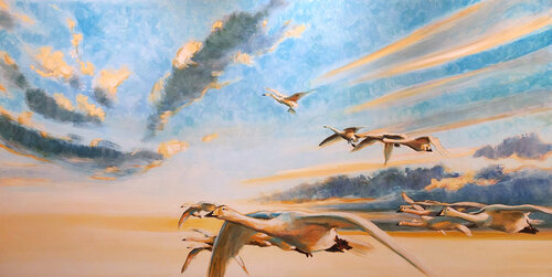 Cigni migratori von Marco Ronga, Malerei kaufen auf Singulart