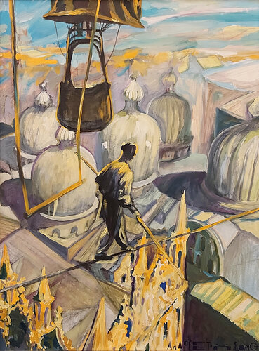 I colori di Venezia. Funambolo di Marco Ronga, Pittura in vendita su Singulart