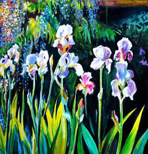 Dittico degli Iris di Marco Ronga, Pittura in vendita su Singulart