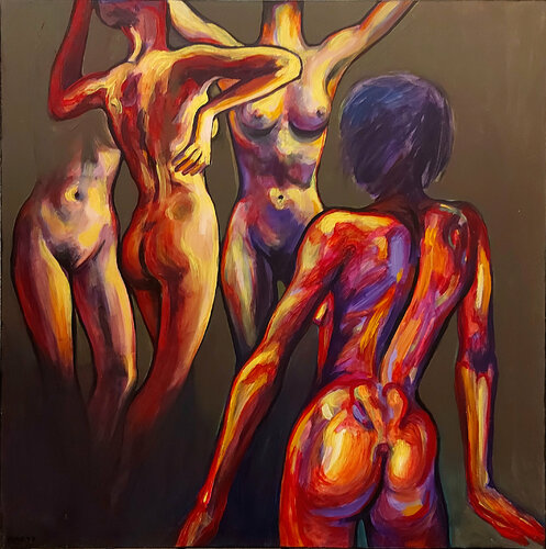 Quattro nudi femminili van Marco Ronga, Schilderij te koop op Singulart