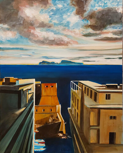 Capri vista da Napoli von Marco Ronga, Malerei kaufen auf Singulart