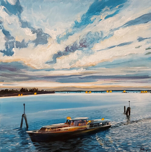 Orizzonti liquidi 2023 di Marco Ronga, Pittura in vendita su Singulart