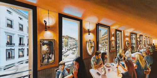 Capriccio Italiano. Padova, piazza della Frutta. by Marco Ronga, Painting for Sale on Singulart