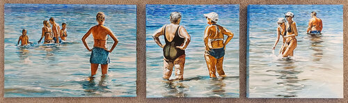 Trittico dei bagnanti von Marco Ronga, Malerei kaufen auf Singulart