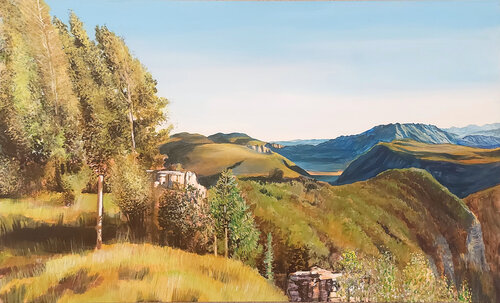 Prato sull'Altopiano (Trittico della Pace - quadro A) de Marco Ronga, Pintura a la venta en Singulart