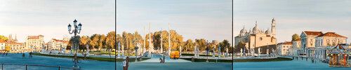 Autunno in Prato della Valle. Trittico von Marco Ronga, Malerei kaufen auf Singulart