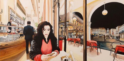 Caffè Margherita by Marco Ronga, 油畫 for Sale on Singulart