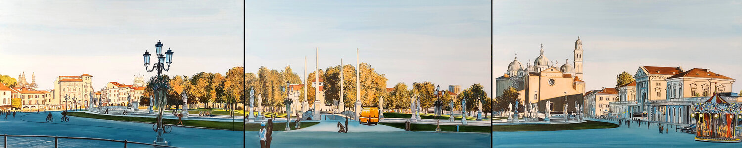 Autunno in Prato della Valle. Trittico Marco Ronga