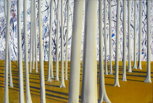 Birkenwald im Sommer di Peppi Spiss, Pittura in vendita su Singulart